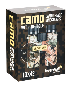 Бинокль камуфляжный Levenhuk Camo 10x42 с сеткой