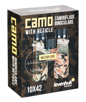 Бинокль камуфляжный Levenhuk Camo 10x42 с сеткой