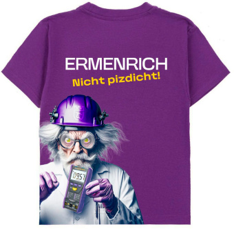 Фирменная футболка Ermenrich «Nicht pizdicht! Сумасшедший электрик», фиолетовая, размер XL