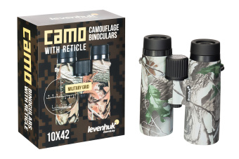 Бинокль камуфляжный Levenhuk Camo 10x42 с сеткой